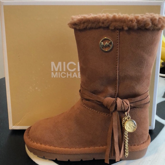 Michael Kors Other - Michael Kors Brown & Gold Suede Boot NWT in box